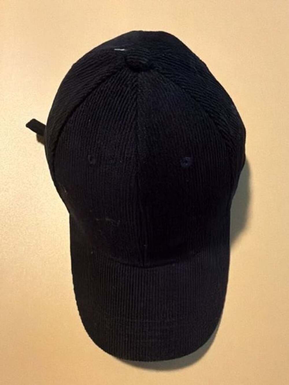 Natasha Black Corduroy Adjustable Baseball Cap